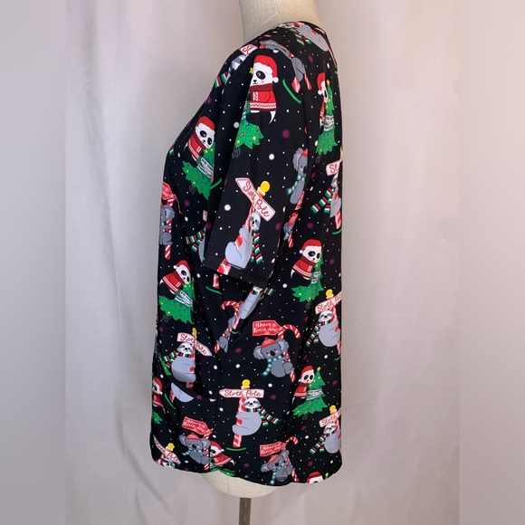 Scrubstar pandas sloths koalas scrub top L nurse medical uniform CNA VET TECH - Picture 5 of 8